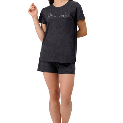 Cotton Blend Sleep T-shirt - Charcoal