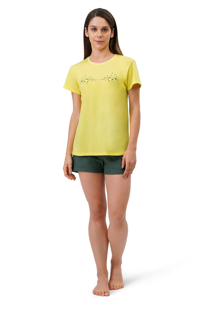 Cotton Blend Sleep T-shirt - Limelight