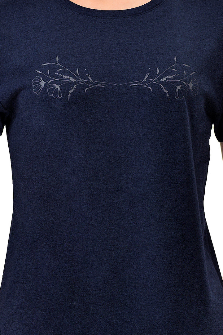 Cotton Blend Sleep T-shirt - Navy