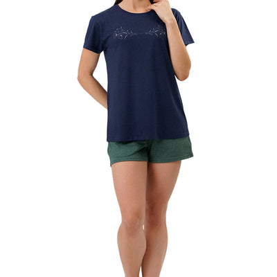 Cotton Blend Sleep T-shirt - Navy