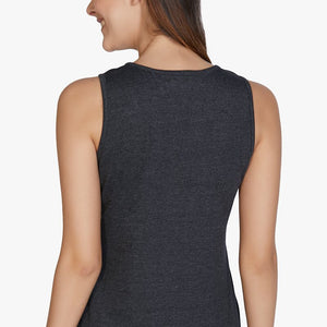 Cotton Blend Sleep Tank Top - Charcoal
