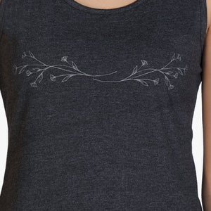 Cotton Blend Sleep Tank Top - Charcoal