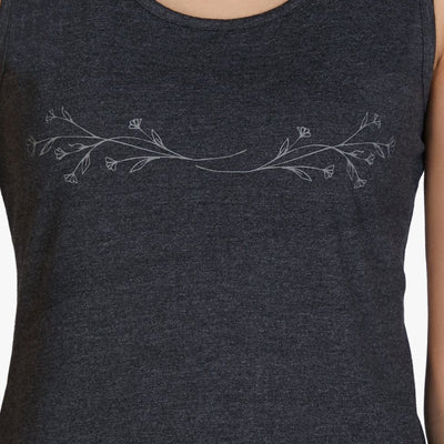 Cotton Blend Sleep Tank Top - Charcoal