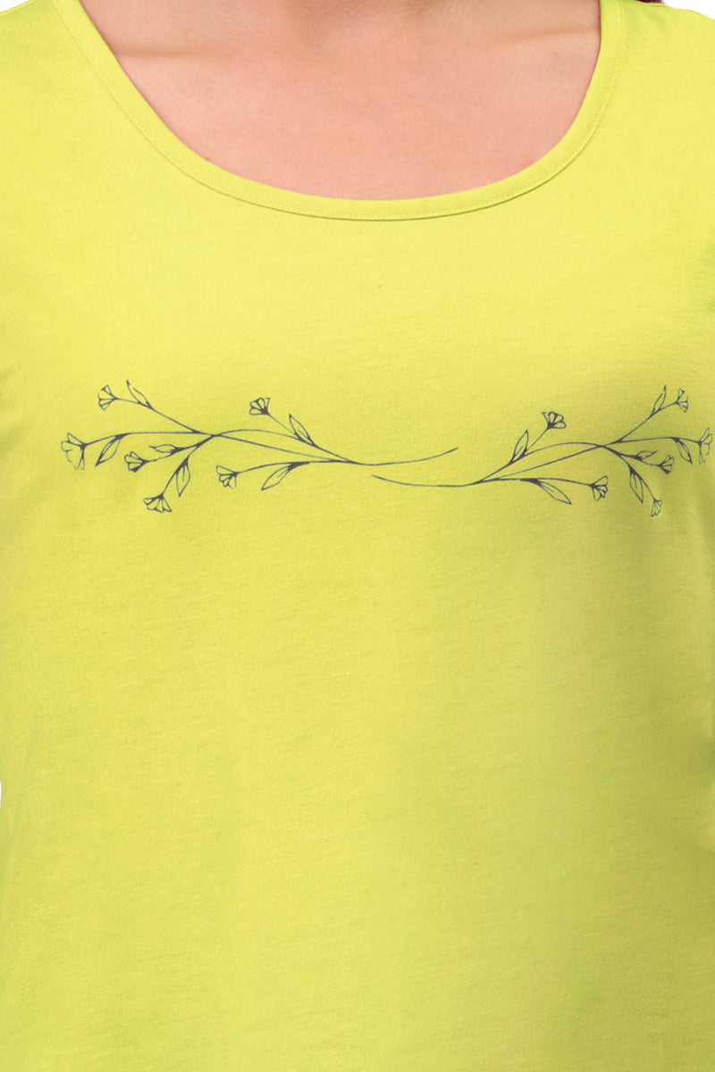 Cotton Blend Sleep Tank - Lime Light