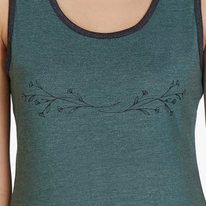 Cotton Blend Sleep Tank Top - Olive