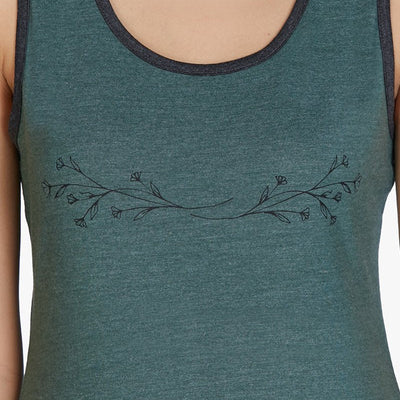 Cotton Blend Sleep Tank Top - Olive