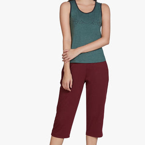 Cotton Blend Sleep Tank Top - Olive