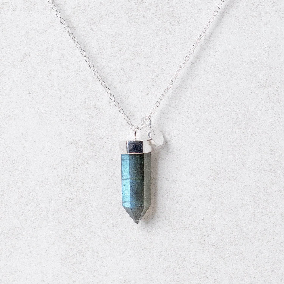 Labradorite Crystal Point Necklace