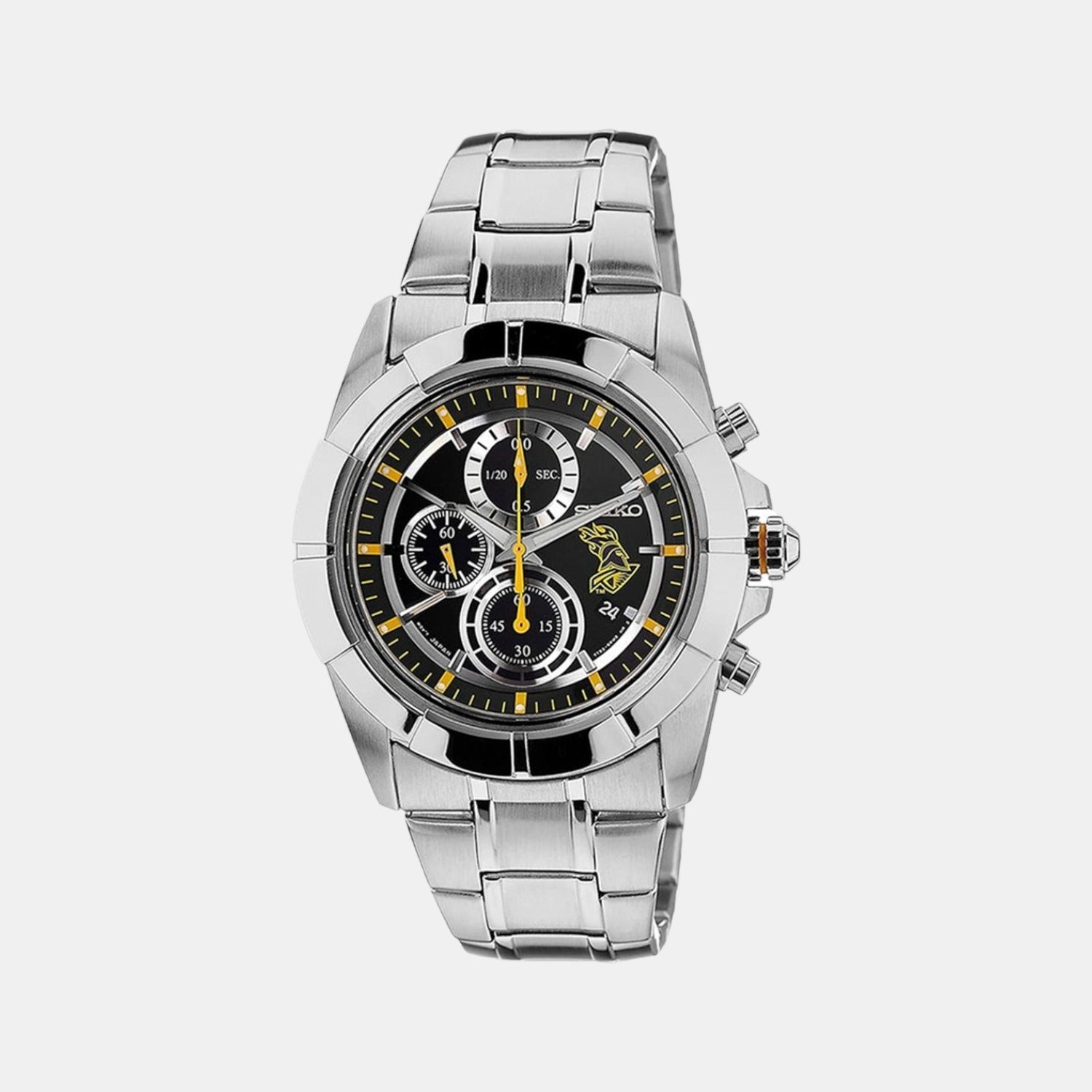 Dress Men Quartz Black Dial Chronograph Stainless Steel Watch SNDF13P1