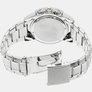 Dress Men Quartz Black Dial Chronograph Stainless Steel Watch SNDF13P1