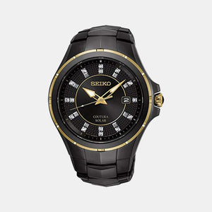 Coutura Men Solar Black Dial Analog Stainless Steel Watch SNE506P9