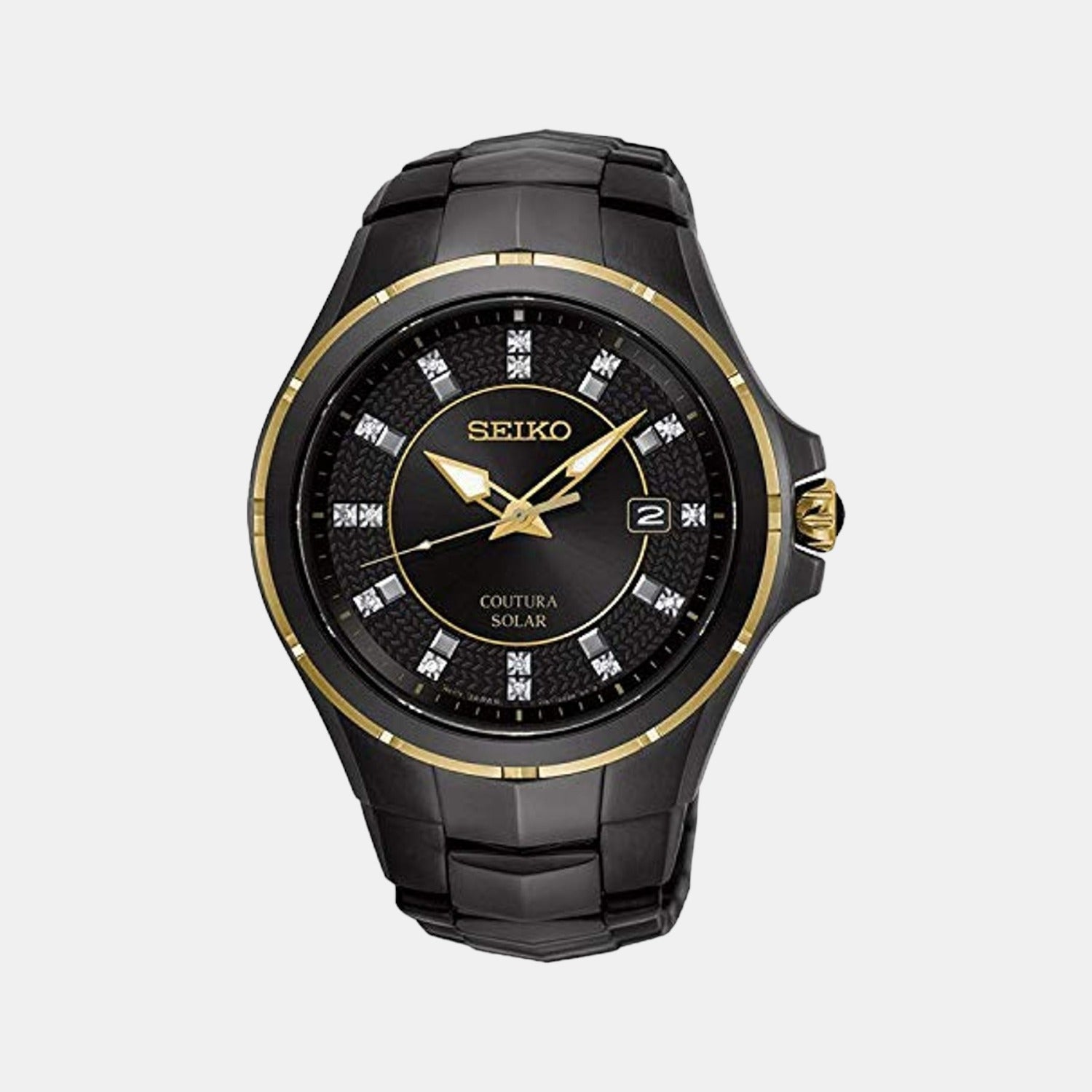 Coutura Men Solar Black Dial Analog Stainless Steel Watch SNE506P9