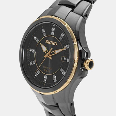 Coutura Men Solar Black Dial Analog Stainless Steel Watch SNE506P9