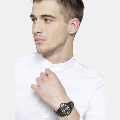 Coutura Men Solar Black Dial Analog Stainless Steel Watch SNE506P9
