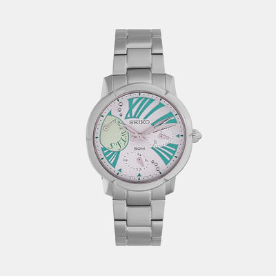 Dress Women Quartz Silver Dial Multi-Function Stainless Steel Watch SNT879P1