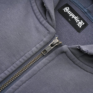 STUDS CROSS PATCH ZIP HOODIE