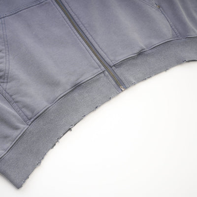 STUDS CROSS PATCH ZIP HOODIE