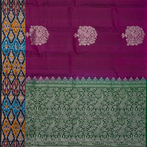 Crimson Soft Silk Saree With Peacock Motif Buttas-Crimson