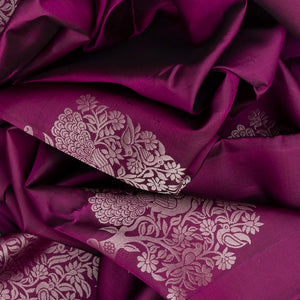 Crimson Soft Silk Saree With Peacock Motif Buttas-Crimson