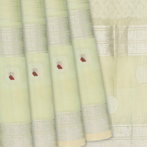 Mint Green Handloom Chirala Soft Silk Saree With Annam Motifs-Mint Green