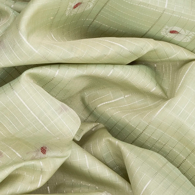 Mint Green Handloom Chirala Soft Silk Saree With Annam Motifs-Mint Green