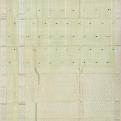 Mint Green Handloom Chirala Soft Silk Saree With Annam Motifs-Mint Green