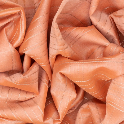 Light Peach Handloom Chirala Soft Silk Saree With Zari Checks-Light Peach