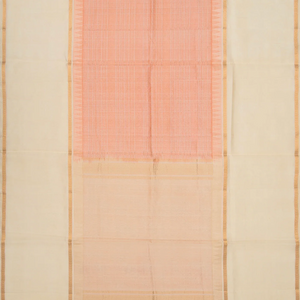 Light Peach Handloom Chirala Soft Silk Saree With Zari Checks-Light Peach
