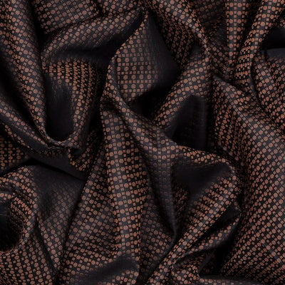 Black Soft Silk Saree With Dots & Stripes-Black