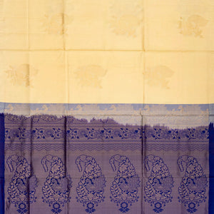 Sandal Handloom Soft Silk Saree With Peacock Motif Buttas-Sandal