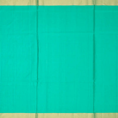 Aquamarine Handloom Soft Silk Saree With Floral Vine Motifs-Aquamarine