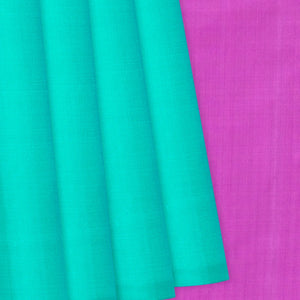 Aquamarine Handloom Soft Silk Saree With Contrast Pallu-Aquamarine