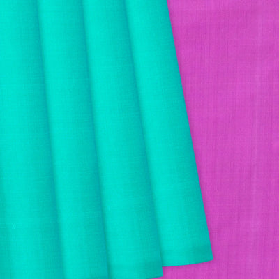 Aquamarine Handloom Soft Silk Saree With Contrast Pallu-Aquamarine