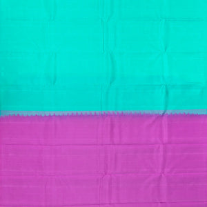 Aquamarine Handloom Soft Silk Saree With Contrast Pallu-Aquamarine