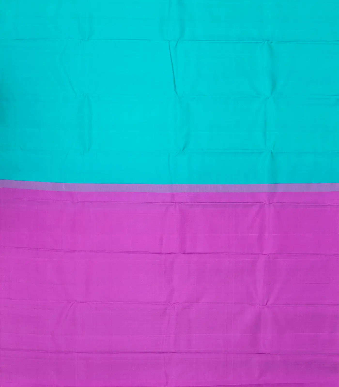 Turquoise Handloom Soft Silk Saree With Contrast Pallu-Turquoise