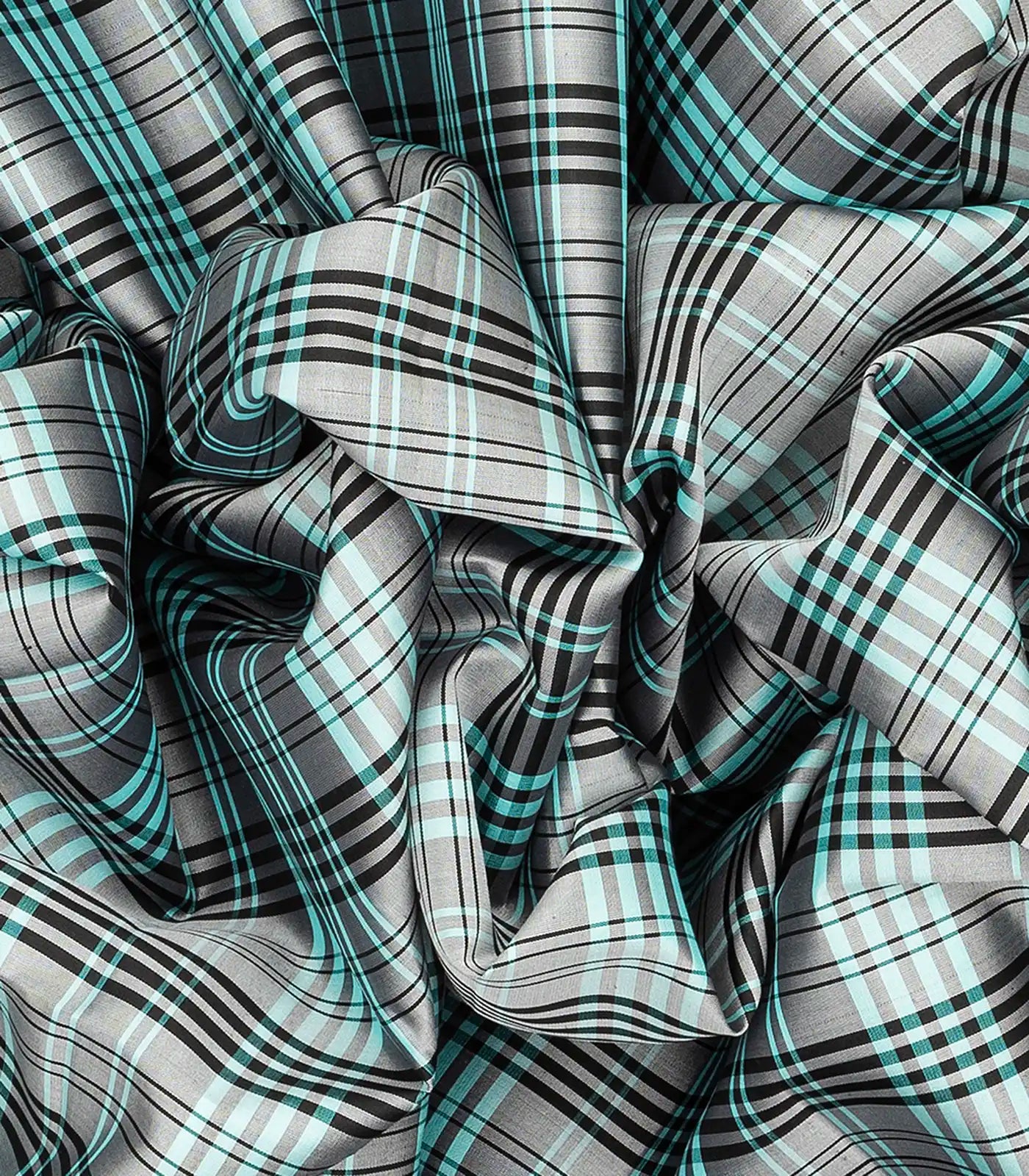 Grey Handloom Soft Silk Saree With Checks-Grey