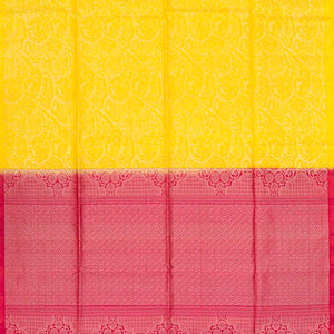 Yellow Handloom Soft Silk Saree With Deer Motifs-Yellow