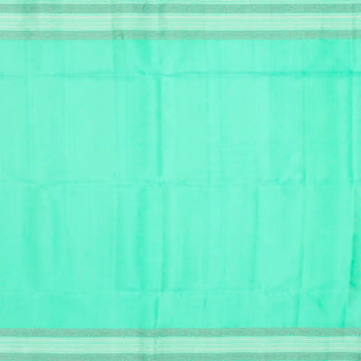 Aquamarine Handloom Soft Silk Saree With Floral Buttas-Aquamarine
