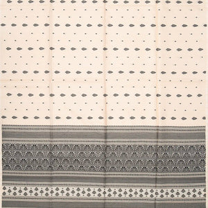 Cream Handloom Soft Silk Saree With Floral Motifs-Cream