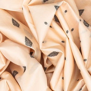 Cream Handloom Soft Silk Saree With Floral Motifs-Cream