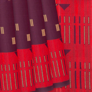 Magenta Handloom Soft Silk Saree With Square Motifs-Magenta