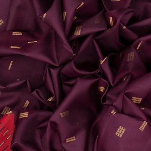 Magenta Handloom Soft Silk Saree With Square Motifs-Magenta