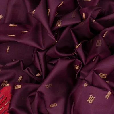 Magenta Handloom Soft Silk Saree With Square Motifs-Magenta