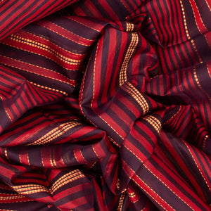 Crimson Handloom Soft Silk Saree With Meena Stripes-Crimson