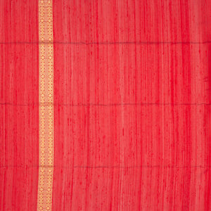 Crimson Handloom Soft Silk Saree With Meena Stripes-Crimson