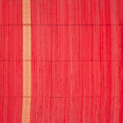 Crimson Handloom Soft Silk Saree With Meena Stripes-Crimson