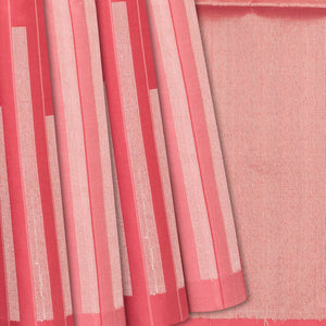 Baby Pink Handloom Soft Silk Saree With Stripes-Baby Pink