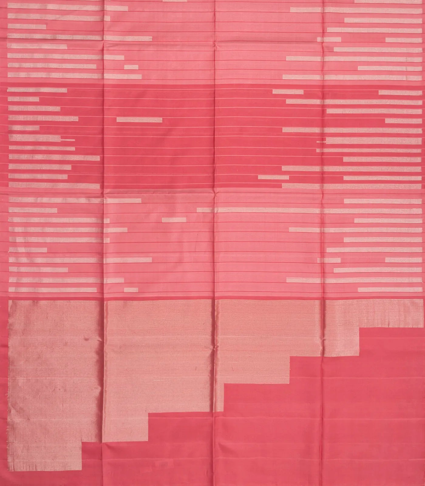 Baby Pink Handloom Soft Silk Saree With Stripes-Baby Pink