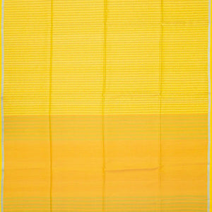 Yellow Handloom Soft Silk Saree With Dotted Stripes-Yellow