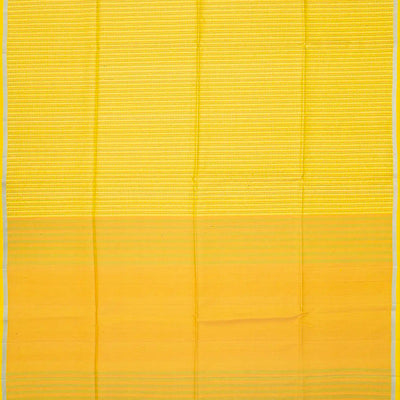 Yellow Handloom Soft Silk Saree With Dotted Stripes-Yellow